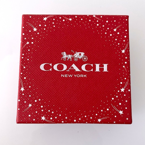 COACH Silver-tone Signature Heart Drop Earrings - Picture 7 of 12